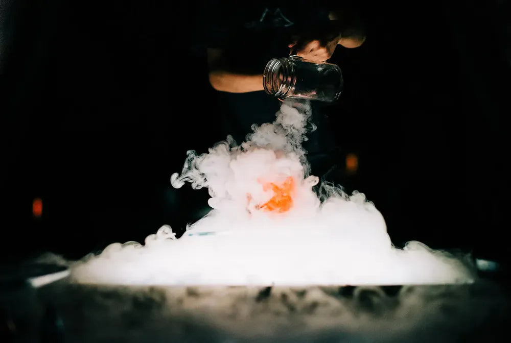 hielo seco humo