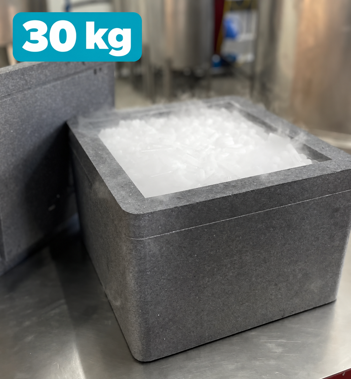 Hielo seco en pellets 30 kg — caja isotérmica muyFrío