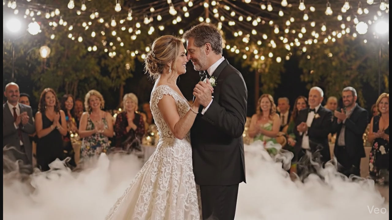 baile novios con humo blanco de hielo seco